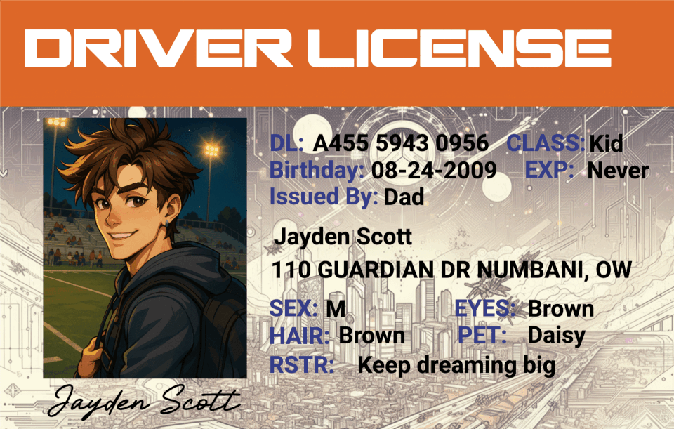 Custom Overwatch Driver License - Metal Card
