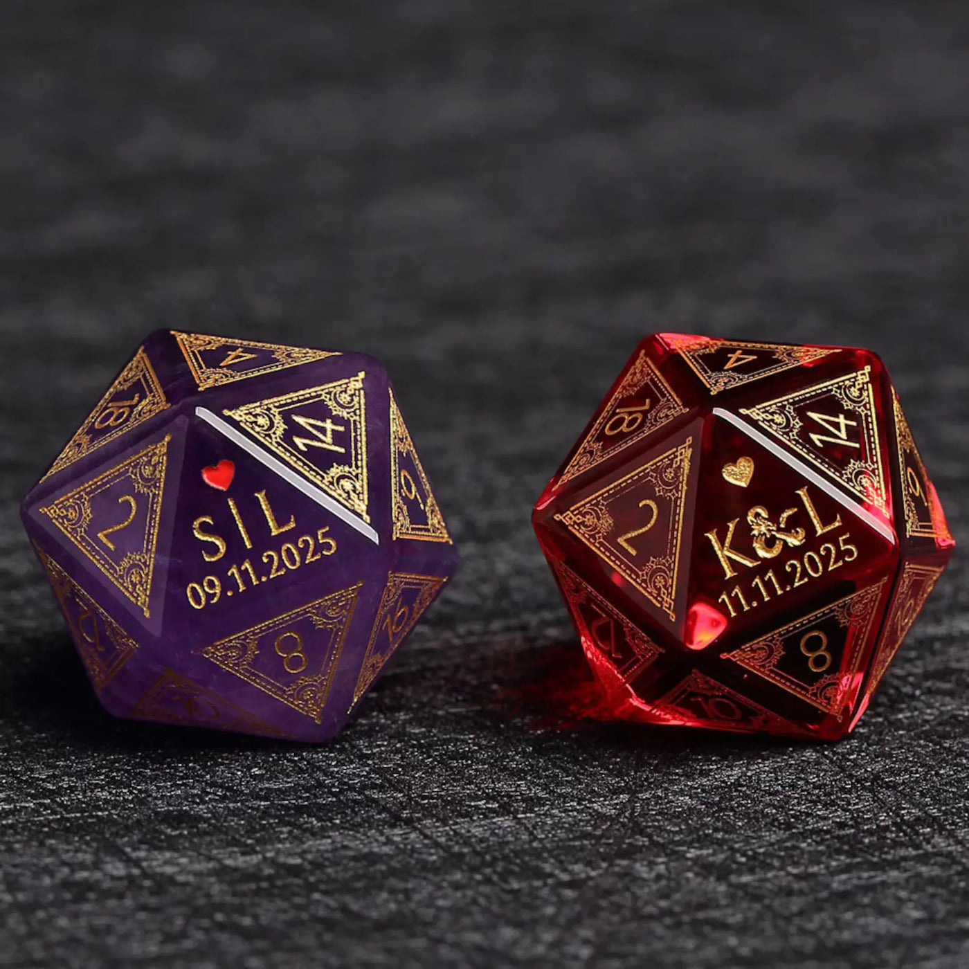 Custom Anniversary D20 Dice