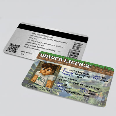 Custom Minecraft Driver License - Metal Card