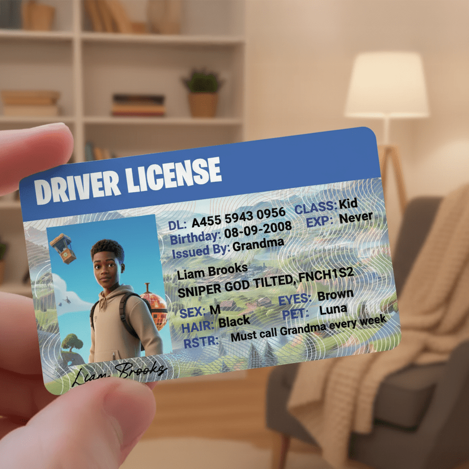 Custom Fortnite Driver License - Metal Card