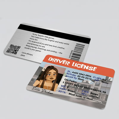 Custom Roblox-Inspired Driver License Metal Card
